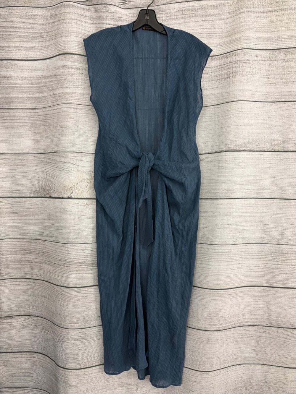 ViX Paula Hermanny Solid Mita Long Cover-Up Blue Size S